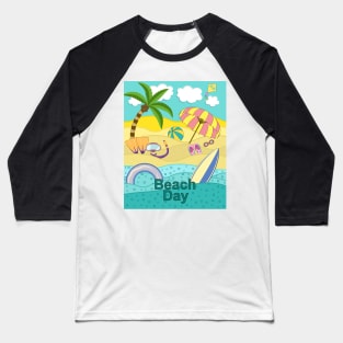 Hello Summer - Beach Day Baseball T-Shirt